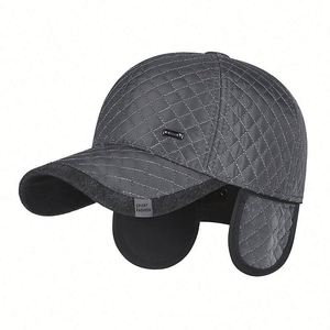 Casquette de baseball d'hiver pour hommes, chapeau chaud avec protection des oreilles, casquette de baseball d'extérieur pour personnes d'âge moyen et âgées - Product Image 1