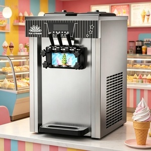 Máquina de Helados de Cono Pequeña de Escritorio para Uso Comercial, Tricolor, 220V, Chocolate, Precio de Fábrica - Product Image 1