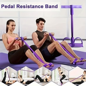 Entrenador de resistencia con pedal para abdominales, ejercitador de <span class=keywords><strong>piernas</strong></span> con 4 tubos y cuerda de tracción, para uso doméstico, fitness y culturismo. - Product Image 3