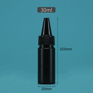 30ml, 60ml, 100ml black pointed-nose <b>bottle</b>, <b>light</b>-proof pointed-nose <b>bottle</b>, PE plastic <b>bottle</b>, ink <b>bottle</b>, UV dispensing - Product Image 2