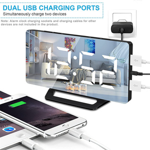 Đồng Hồ Báo Thức Kỹ Thuật Số Sạc Điện Thoại Di Động USB Kép Trực Tiếp Từ Nhà Máy Dành Cho Người Ngủ Nặng - Product Image 2