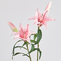 Fleur artificielle en PU à double tête de lys, style japonais/nordique/français, pour décoration intérieure et centres de table d'hôtel pour mariages
