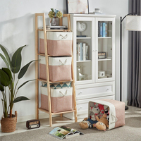 Panier de rangement carré nordique simple de haute qualité, unité de rangement extensible, boîte avec poignées, tissu empilable, rangement pour vêtements