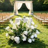 Fleurs artificielles populaires en gros, fleurs d'allée, verdure, guirlandes de fleurs pour le sol, décorations de mariage, centre de table de mariage