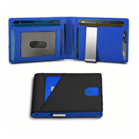 Dompet Lipat Minimalis Kulit Anti-RFID dengan Penjepit Uang untuk Pria