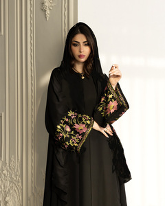 Nuovo Abito Islamico Modesto per Donne, Kaftan in Tessuto Seta Ghiaccio ad Alta Densità con Ricamo Floreale - Product Image 6