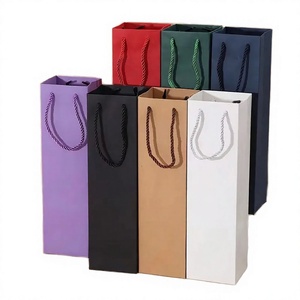 Bolsa de Regalo para Vino Tinto, Bolsa de Mano Biodegradable, Caja de Embalaje de Papel Kraft Personalizada para Promoción - Product Image 2