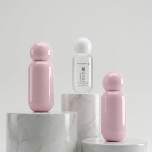 Nouvelle bouteille ronde de 50 ml à épaules arrondies et fond sphérique, design sphérique, emballage <span class=keywords><strong>pour</strong></span> crème <span class=keywords><strong>solaire</strong></span> et cosmétiques, format voyage - Product Image 2