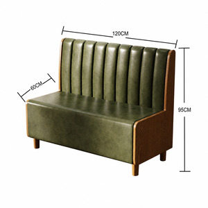 Ensemble table et banquette de café en vert <span class=keywords><strong>bambou</strong></span>, banquette cannelée, chaise à dossier arqué, table à plateau pour salon de réception et galerie supérieure - Product Image 6