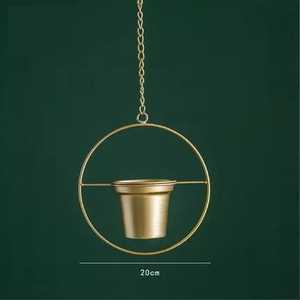 หรูหราตกแต่งผนังบ้านแขวนโลหะพืชดอกไม้ยืนทอง - Product Image 3