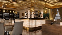 Comptoir de bar de restaurant moderne, design personnalisé pour hôtel, mobilier de restaurant à vendre