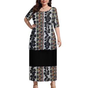 2024 Sommer Bestseller Elegantes Freizeitkleid Puletasi-Set Polynesisches Samoanisches Traditionelles Design Bambus-Hanf Puletasi-Kleid - Product Image 4