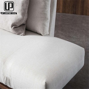 Factory Supply Special Design Living Room Solid Mahogany Ivory Velvet Fabric <b>Leather</b> <b>Cover</b> L Shape Set Furniture Set Furnit - Product Image 3