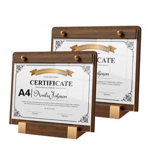 Desktop Display Wood Base L-shaped Tabletop <strong>Standing</strong> <strong>Table</strong> Tents Wooden Base Acrylic <strong>Table</strong> Menu Holder - Product Image 1