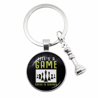 Porte-clés d'échecs, échiquier, pièce d'échecs, pendentif en alliage de zinc, métal léger de haute qualité, porte-clés pour sac, cadeau pour les amateurs d'échecs