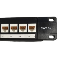 Panel Patch Modular Tanpa Alat 24 Port Cat5E RJ45 UTP 19 Inci 1U dengan 24 Keystone Jack untuk Sistem Kabel Jaringan
