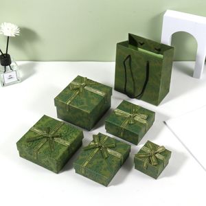 Boîte à bijoux en carton de 5*5*<span class=keywords><strong>3</strong></span>.5cm en gros, avec couvercle et base, pour bracelets, boucles d'oreilles, bagues, avec nœud en ruban, en stock - Product Image 5