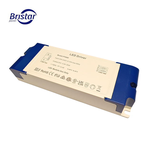 IP20 Indoor 60W LED Driver AC-DC LED Transformer with 24V 2.5A Output for LED Lighting Street Light Certified with CE/SAA/RCM