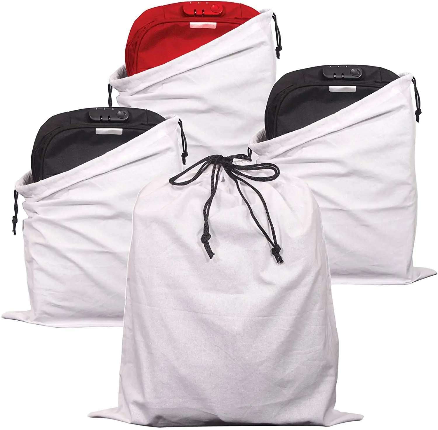 カスタマイズされた綿の通気性のある巾着ダストカバーハンドバッグ用の大きな布収納ポーチストリングバッグロゴが印刷された財布