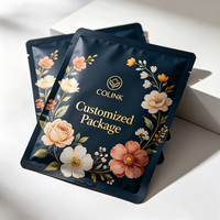 Sacs en aluminium à trois soudures imprimés de motifs floraux personnalisés en gros pour l'emballage de masques faciaux et de produits cosmétiques pour les soins de la peau