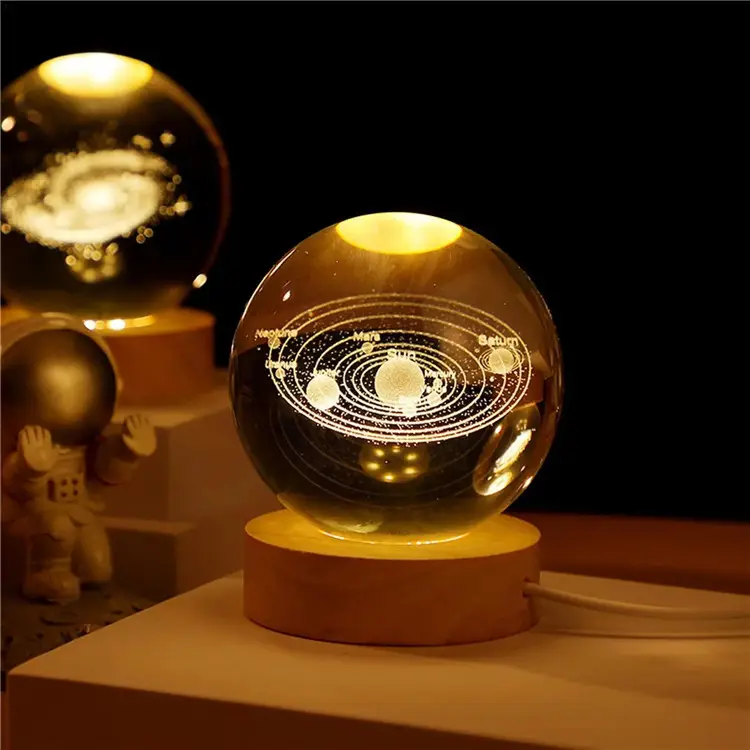 6CM 8cm diameter earth miniature crystal ball 3D laser engraved quartz glass ball home decoration accessories gift