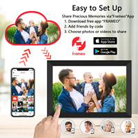 Bingkai Foto Digital 10 Inci dengan WiFi dan Aplikasi Frameo, Layar Sentuh, Bingkai Gambar Pintar, Memori Internal 32GB, Hadiah Terbaik