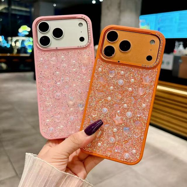 Luxury Embellishments for iPhone 15 16Pro Max 3D Floral Phone case Full-crystal Protective Cover