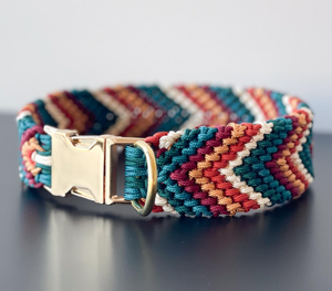 <span class=keywords><strong>Collar</strong></span> de Perro Martingale de Lujo Estilo Bohemio Personalizado, Nuevo Estilo, Colorido, de Paracord Ancho con Cintas Elegantes y Patrón de Rayas - Product Image 5