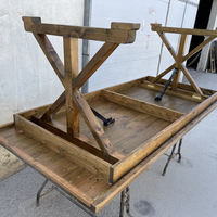 Q-83 Vintage Harvest Klappbarer Tisch aus Rohholz, wiederverwerteter Eichenholztisch für Esszimmer und Foyer, prächtiger Bauernhaus-Esstisch für gehobene Mahlzeiten
