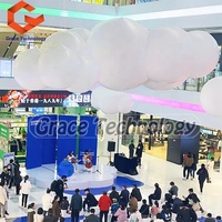 Grand ballon nuage gonflable lumineux à LED, décoration, modèles de nuages gonflables pour parades, scènes, concerts et festivals