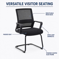Chaise de bureau moderne en maille pour visiteurs, base fixe, sièges pour conférences, salles de réunion, réceptions et zones de formation