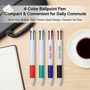 Stylo bille multifonctionnel en plastique à encre quatre couleurs personnalisable 23-en-1, pointe 1,0 mm, pratique pour le bureau et les affaires - Product Image 4