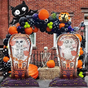 Décoration d'Halloween : Grand ballon en aluminium 3D en forme de squelette de personnage de dessin animé, écologique, sérigraphié, pour fête - Product Image 1