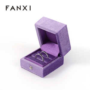 Boîtes à bijoux en velours FANXI pour l'emballage des bagues, avec ruban, boîtes cadeaux pour bijoux avec logo - Product Image 5
