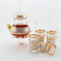 Vaisselle en verre en gros de qualité alimentaire, verres nordiques, ensemble théière et tasses en borosilicate