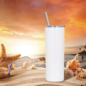 Vaso de acero inoxidable de doble pared de 20oz Hongda 10% blanco para recto para flaco con pajita para volver a la escuela - Product Image 6