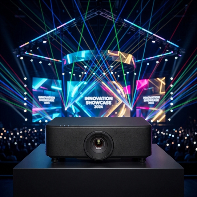 FLYIN 4K Ultra HD Outdoor Laser Projector 9000 ANSI Lumens WUXGA DLP Motorized Focus 3D Ready Built-in Speakers Business 3-Year