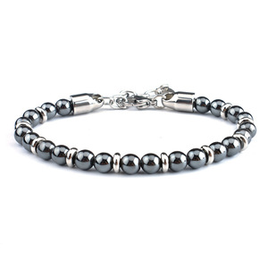 Bracelet de mode perlé en acier inoxydable de style européen et américain pour hommes et femmes avec pierre de <span class=keywords><strong>carte</strong></span> pour cadeaux de mariage unisexe - Product Image 5