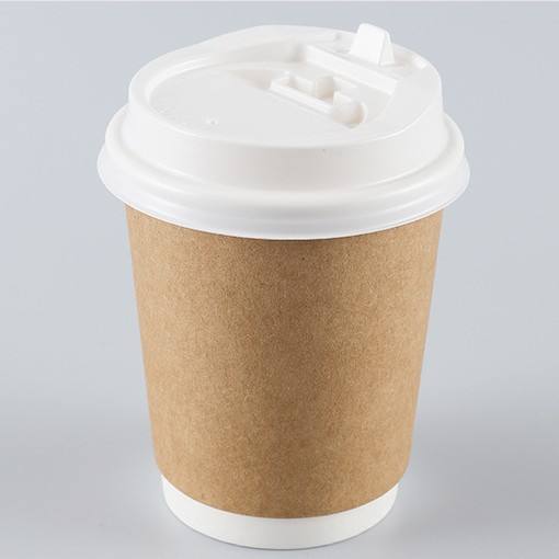 Double wall paper cup+white lid
