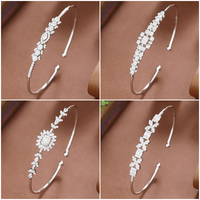 Blossom CS Jewelry Wholesale Bracelet léger ajustable en forme de fleur en argent sterling 925 avec zircon, bracelets fins pour femmes