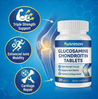 Ausreson OEM Glucosamine 1500 Chondroïtine 800 MSM Calcium Comprimés Suppléments Articulaires Halal Végétaliens Comprimés de Glucosamine et Chondroïtine