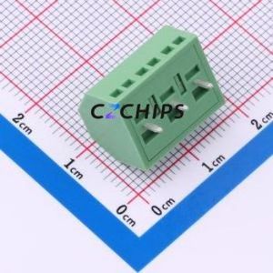 DB127S-5.0-3P-GN-S Screw Terminal Block Through hole Component (THT),P=5mm Connector 1x3P 5mm Green Through Hole - Product Image 2