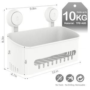 Ventosa fuerte de estilo moderno sin perforación, estante de <span class=keywords><strong>ducha</strong></span> de plástico extraíble, estante de cesta, esquina conveniente para baños de hoteles - Product Image 3