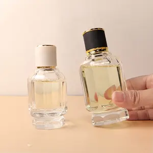 Luxury 50ml 100ml Pagoda Shape Empty Transparent Crimp Top Perfume Packaging Glass Bottle