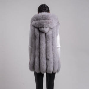 QIUCHEN QC9484 femmes manteau de fourrure d'hiver véritable <span class=keywords><strong>gilet</strong></span> de fourrure de renard véritable <span class=keywords><strong>gilet</strong></span> de fourrure longue - Product Image 6