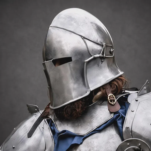 Armure Complète Traditionnelle de Chevalier Médiéval en Acier, Calibre 18, Bouclier en Bois Fait Main, Réplique Historique pour Reconstitutions - Product Image 5