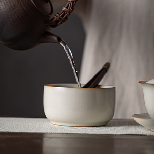 Lavador de Tazas de Cerámica Estilo Retro Chino Ru Kiln, Beige, Borde Recto, para Accesorios de Té, Uso Doméstico Duradero - Product Image 5