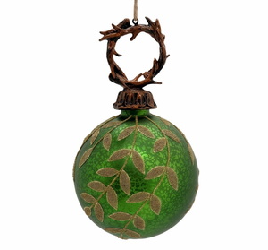 Elegante Bola de Navidad de Cristal Verde <span class=keywords><strong>Mercurio</strong></span> con Bordado de Hojas Doradas, Perfecta para el Árbol de Navidad, Ideal para Compras al por Mayor - Product Image 6