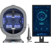 Pemindai wajah analisis kulit portabel Salon, mesin kecantikan penganalisis Gambar Kulit AI 3D, penguji rambut cermin ajaib