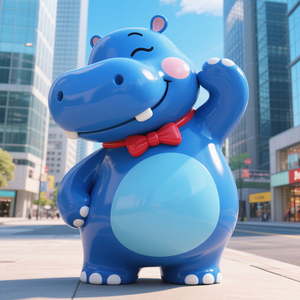 Estatua de niño de dibujos animados, estructura de patio de juegos de fibra de vidrio Modular rosa roja para decoración de calle urbana, centros de desarrollo infantil, animales - Product Image 4